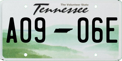 TN license plate A0906E