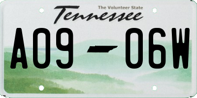 TN license plate A0906W