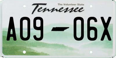 TN license plate A0906X