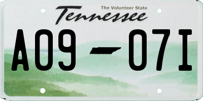 TN license plate A0907I
