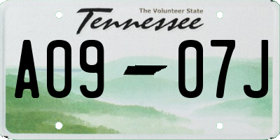 TN license plate A0907J