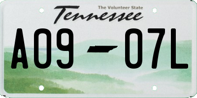 TN license plate A0907L