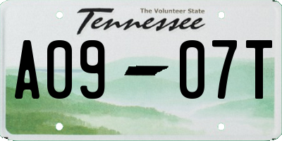 TN license plate A0907T