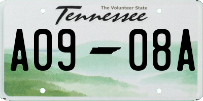 TN license plate A0908A