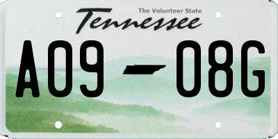TN license plate A0908G