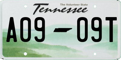 TN license plate A0909T