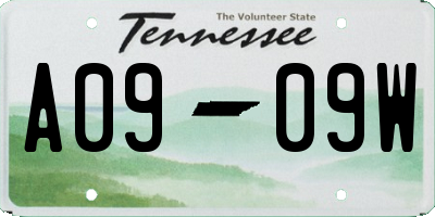 TN license plate A0909W