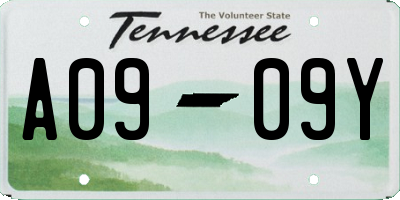 TN license plate A0909Y