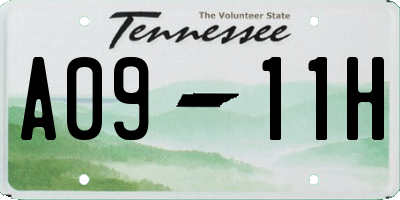 TN license plate A0911H