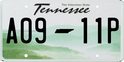 TN license plate A0911P
