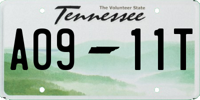 TN license plate A0911T