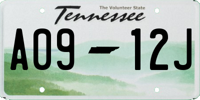 TN license plate A0912J