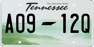 TN license plate A0912Q