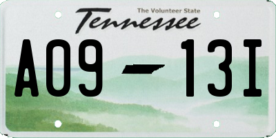 TN license plate A0913I