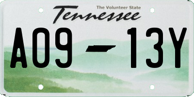 TN license plate A0913Y