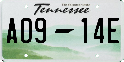 TN license plate A0914E