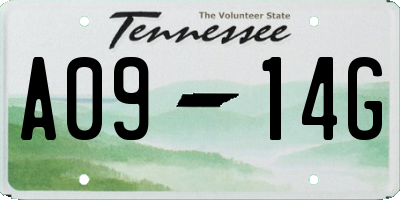 TN license plate A0914G