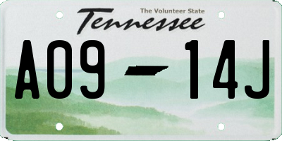 TN license plate A0914J