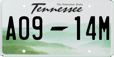 TN license plate A0914M