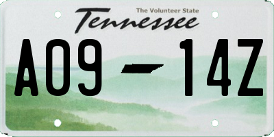 TN license plate A0914Z