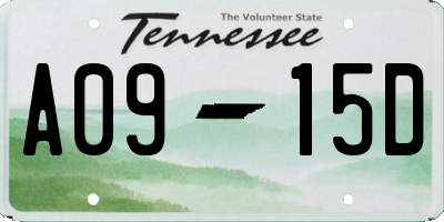 TN license plate A0915D