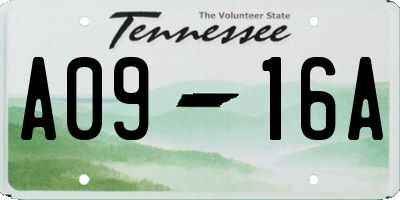 TN license plate A0916A