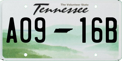 TN license plate A0916B