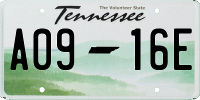 TN license plate A0916E