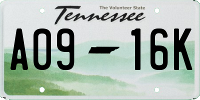 TN license plate A0916K