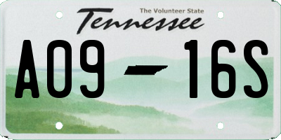 TN license plate A0916S