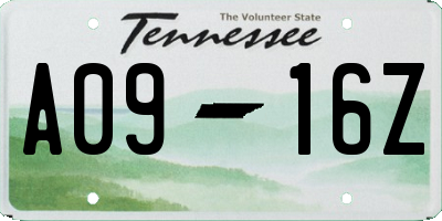 TN license plate A0916Z