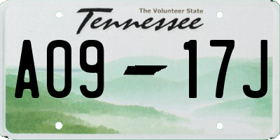 TN license plate A0917J