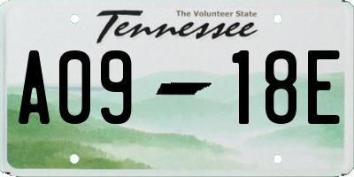 TN license plate A0918E