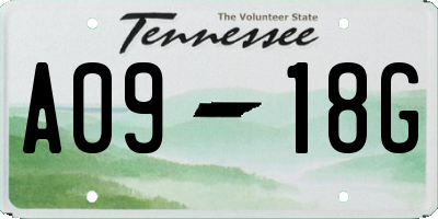 TN license plate A0918G
