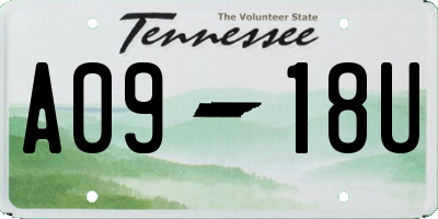 TN license plate A0918U