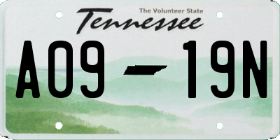 TN license plate A0919N