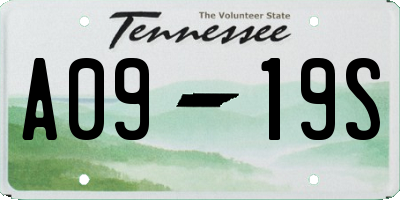 TN license plate A0919S