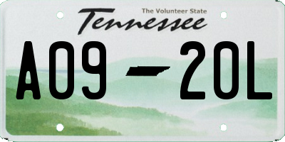 TN license plate A0920L