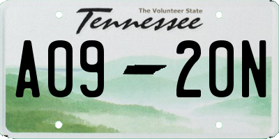 TN license plate A0920N