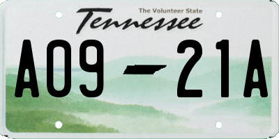TN license plate A0921A