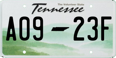 TN license plate A0923F