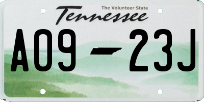 TN license plate A0923J