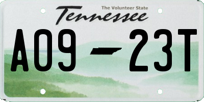 TN license plate A0923T