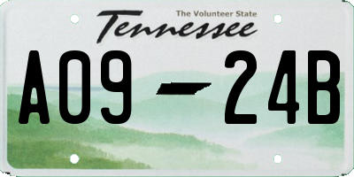 TN license plate A0924B