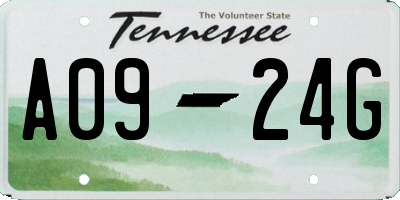 TN license plate A0924G