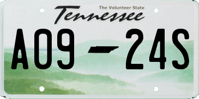 TN license plate A0924S
