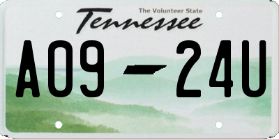 TN license plate A0924U