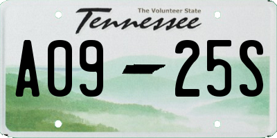 TN license plate A0925S