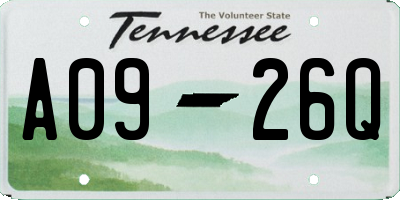 TN license plate A0926Q