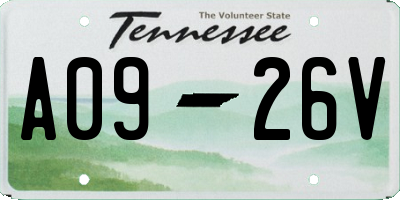 TN license plate A0926V